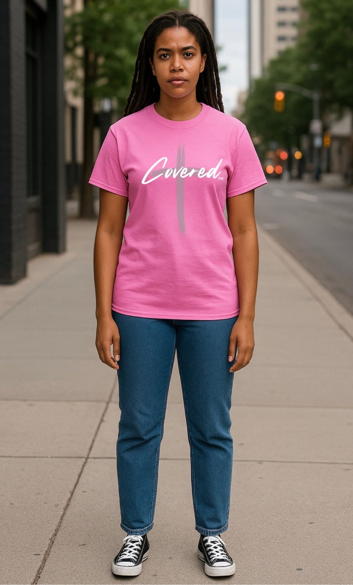"COVERED" Brand Logo T-Shirt (Pink)