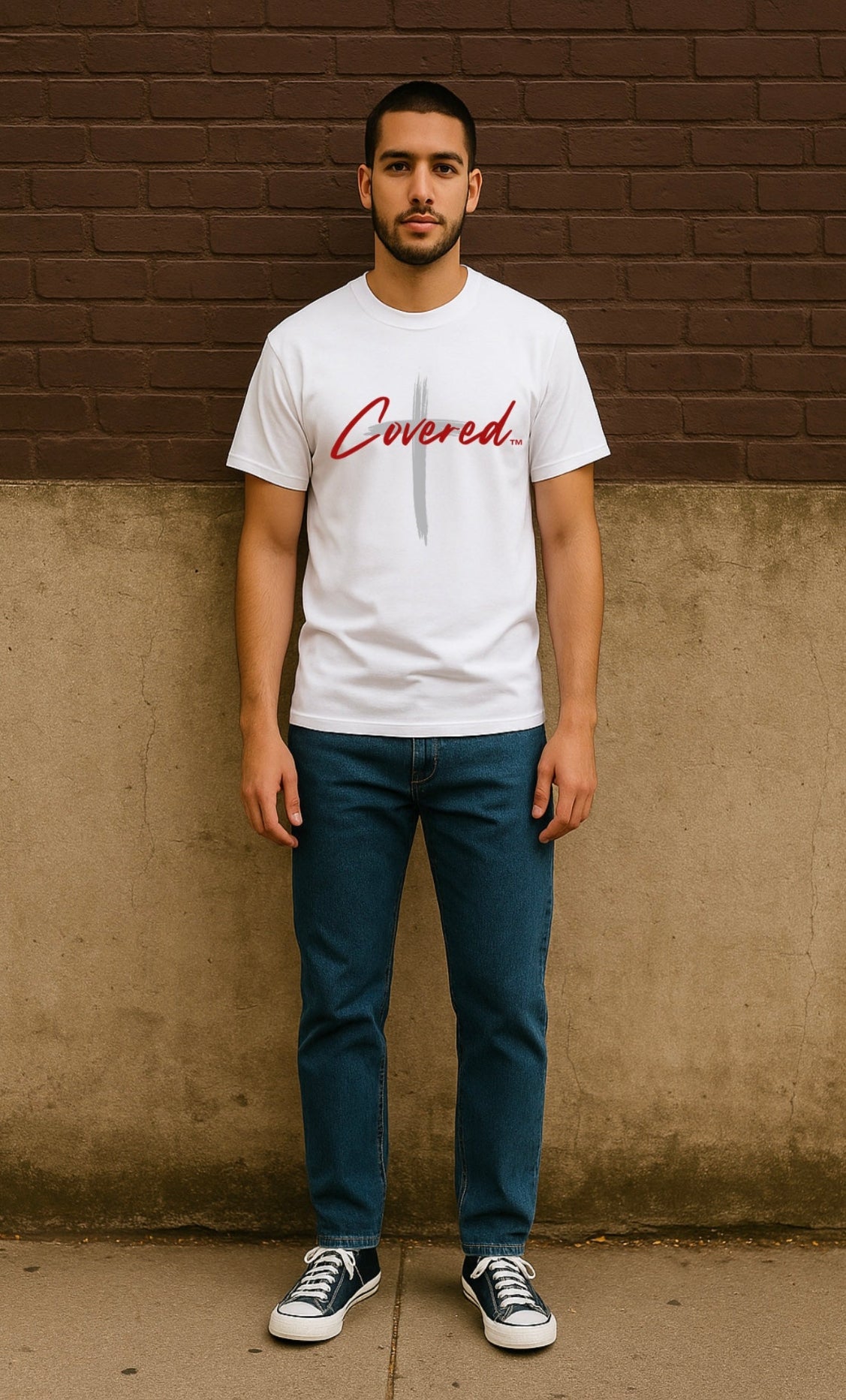 "COVERED" Brand Logo T-Shirt (White)