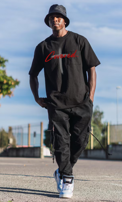 "COVERED" Brand Logo T-Shirt (Black)