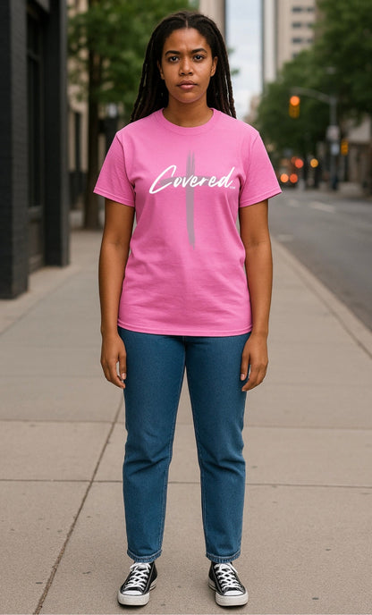 "COVERED" Brand Logo T-Shirt (Pink)